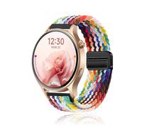 NOUKAJU Band for Fitpolo AR-01/DR06, Breathable Braided Wristbands,Nylon Braided Band,Adjustable Wristband,Women Men,Replacement Strap for Fitpolo DR06 SmartWatch(Rainbow)