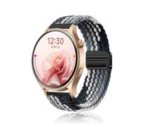 NOUKAJU Band for Fitpolo AR-01/DR06, Breathable Braided Wristbands,Nylon Braided Band,Adjustable Wristband,Women Men,Replacement Strap for Fitpolo DR06 SmartWatch(Black-White)