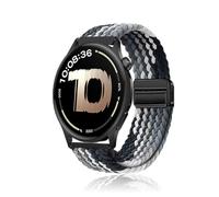 NOUKAJU Band for Oneplus Watch Lite, Breathable Braided Wristbands,Adjustable Wristband,Nylon Braided Band,Women Men,Replacement Strap for Oneplus Watch Lite SmartWatch(Black-White)