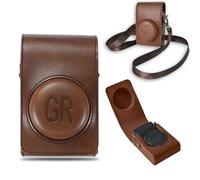 NOUKAJU Case for Ricoh GR IV, Camera Protective Cover with Shoulder Strap,Portable Travel Carrying Protective Storage Box,Storage Case for Ricoh GR IV Camera(Coffee-Brown)