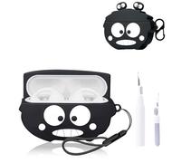 NOUKAJU for Baseus Bowie MC1 Case Cover, Wireless Earphone Protective Cover(with Carabiner + Lanyard + Cleaning Pen) Drop-Proof,Scratch-Proof,Shock-Proof,Case for Baseus Bowie MC1(Coal Briquettes)