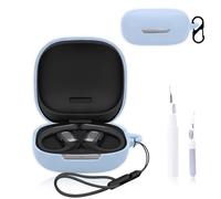NOUKAJU for Shokz OpenFit Pro Case Cover, Earphone Protective Cover(with Carabiner + Lanyard + Cleaning Pen) Drop-Proof,Scratch-Proof,Shock-Proof,Case for Shokz OpenFit Pro(Sky-Blue)