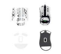 NOUKAJU Mouse Grip Tape Full Coverage for Razer DeathAdder V2 Mini, Self-Adhesive Sweat-Resistant Professional Mice Upgrade Kit,Mouse Feet Skates(Foot pad + White Mouse Grip Tape)
