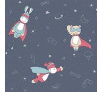 Noukie's Sweet Dreams Navy Blue Cartoon Galaxy Paste The Wall Wallpaper