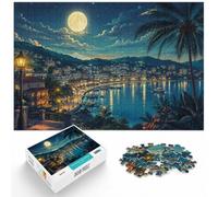 Noumea, New Caledonia Nightscape Illustration Jigsaw Puzzle, 1000 Piece | For rainy days at home, this adult jigsaw puzzle with 1000 pieces fits quiet evenings and weekends.