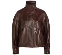 Nour Hammour Roland Funnel-neck Panelled Leather Jacket - Brown - 38 (UK10 / S)