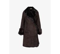Nour Hammour Womens Nour Hammour Joni Midlength Notch-Lapels Shearling Coat Ombre 10