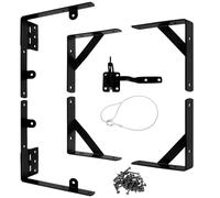 NouraVita Anti Sag Gate Frame Kit Heavy Duty Gate Corner Brace Bracket for Wooden Fence Gate with Self-Locking Gate Latch (1 Set)