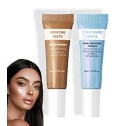 Nourish Glow Bronzing Drops & Hydrating Serum Set,Nourish Cream Bronzer Drop,Hydrating Glow Serum with Hyaluronic Acid & 5% Niacinamide,Nourish Cream Bronzer Drop,Dark Skin Brightening Liq