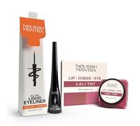 Nourish Mantra All-Day Liquid Eyeliner 3ml and 3 In 1 Lip, Ch ye Tint 4gm Combo