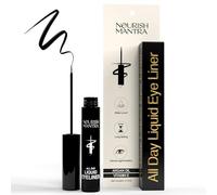 Nourish Mantra All-Day Liquid Eyeliner Waterproof 3ml | Formulated with Argan Oil, Vitamin E | Intense Pigmentation | Smudge Proof | Waterproof Eyeliner| Long Lasting | Black Eyeliner Liquid