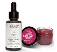 Nourish Mantra Beetroot Blast Lip Balm with SPF 12g and Advanced Hair Growth Serum 50 ml Combo