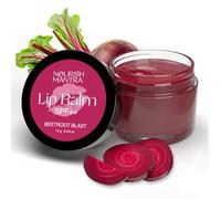 Nourish Mantra - Beetroot Lip Balm with SPF | Made with Olive oil, Shea Butter, Vitamin E and Avocado Oil | For Dry, Chapped & Dark Lips | Best for Both Women and Men | 12g
