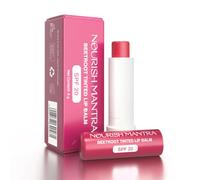 Nourish Mantra Beetroot Tinted Lip Balm with SPF 20 | Lip Balm for Chapped & Dry Lips | Enriched with Almond Oil, Shea Butter & Beetroot | Suits All Skin Types | For Men & Women | 4gm