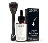 Nourish Mantra Derma Roller & Advanced Hair Growth Serum | Derma Roller with 540 Stainless Steel Micro-Needles | Hair Growth Kit for Thicker & Fuller Hair | For Men & Women | 50 ml
