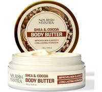 Nourish Mantra Shea & Cocoa Body Butter | Creamy Moisturizer for Long-Lasting Moisture & Soft Skin | Infused with Shea Butter & Cocoa Butter | Suits All Skin Types | For Women & Men | 100 g