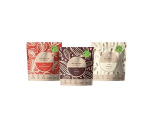 Nourish Organic Coconut Bites Tasting Box, Gluten Free, Dairy Free, Keto Snacks, 2 x Strawberry, 2 x Cacao, 1 x Vanilla x 40g