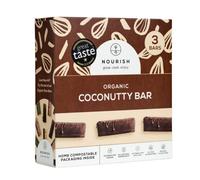 Nourish Organic Coconutty Bars - Cacao Macaroon Base, Roasted Almond Butter Centre & Raw Cacao Coating - Keto, Paleo, Vegan, Gluten, Grain, Dairy & Refined Sugar Free - 3 x 60g Packs