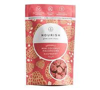 Nourish - Organic Raspberry Coconut Crunch Mini Macaroons - Vegan, Gluten & Dairy Free, Refined Sugar Free, Paleo Friendly - Sharing Pouch, 4 x 110g Packs