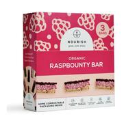 Nourish Organic Raspbounty Bars - Raspberry Macaroon Base, Date & Walnut Centre, Raw Cacao Coating - Keto, Paleo, Vegan, Gluten, Grain, Dairy & Refined Sugar Free - 3 x 60g Packs