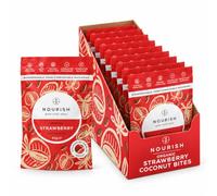 Nourish Organic Strawberry Coconut Bites, Gluten Free, Dairy Free, Keto Snacks, Pack of 10 x 40g