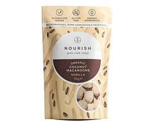 Nourish Organic Vanilla Coconut Macaroons - Keto Snacks - Vegan, Gluten Free, Dairy Free Healthy Snacks made with Natural Ingredients - 110g (Pack of 1)