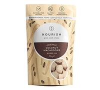 Nourish - Organic Vanilla Coconut Macaroons - Low Carb, Vegan, Gluten, Dairy, SOYA, Egg & Refined Sugar Free, Paleo Friendly - Sharing Pouch, 4 x 110g Packs