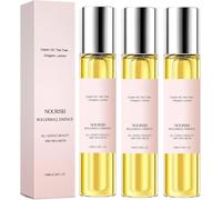 Nourish Roller, Botanical Care Roller with Castor Oil Oregano Lemon for Refreshed Looking, Long Lasting Fragrance & Moisturizing, Roll On Perfume for Women (3pcs)