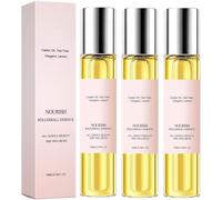 Nourish Roller, Botanical Care Roller with Castor Oil Oregano Lemon for Refreshed Looking, Long Lasting Fregrance & Moisturizing, Roll On Perfume for Women (3PC, 10ml)