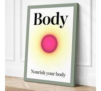 Nourish Your Body Typography Canvas Wall Art Print 36x24 Inch (91 x 61 cm)