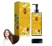 Nourishing Plant-Based Hair Color,Long-Lasting Floral Dye, Even And Natural Gray Hair Coverage, Softens and Adds Shine,Plant-Based Formula for Men & Women - Instant Effect (Natural Black)