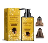 Nourishing Plant-Based Hair Color, Long-Lasting & Natural Hair Color Shampoo for Gray Coverage, Single Agent Floral Dye, Plant-Based Formula for Men & Women - Instant Effect (Dark Brown)
