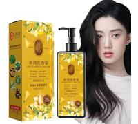 Nourishing Plant-Based Hair Color, Natural Long-Lasting Floral Dye, Even And Natural Gray Hair Coverage, Softens And Adds Shine, Plant-Based Formula for Men & Women - Instant Effect (Black)