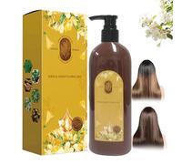 Nourishing Plant-Based Hair Color, Nourishing Plant Hair Dye, Long-Lasting & Natural Hair Color Shampoo, Single Agent Floral Dye, Plant Based Hair Dye, for Gray Coverage (Dark Brown)