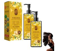 Nourishing Plant-Based Hair Color, Plant Based Hair Dye, Single Agent Floral Dye for Gray Coverage, Instant Effect in Minutes, Softens and Adds Shine for Men & Women (Chestnut Brown,2pcs)