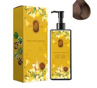 Nourishing Plant-Based Hair Color, Single Agent Floral Dye, Long-Lasting & Natural Hair Color Shampoo for Gray Coverage, Softens and Adds Shine for Men & Women (Chestnut Brown)