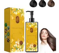 Nourishing Plant-Based Hair Color, Single Agent Floral Dye, Long-Lasting & Natural Hair Color Shampoo for Gray Coverage, Plant-Based Formula for Men & Women - Instant Effect (Dark Brown)