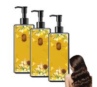 Nourishing Plant-Based Hair Color, Single Agent Floral Dye,Nourishing Plants,Long-Lasting & Natural Hair Color Shampoo for Gray Coverage,Instant Effect,Hai-r Shafts and Minimizing Frizz (3pcs)