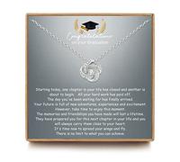 NOURISHLOV Graduation Gifts for Her, College Graduation Gifts, Sterling Silver knot CZ Necklace for Daughter, Graduation Gift from Mom Dad, Graduation Jewelry