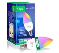 NOUS E14 Smart LED Colour Changing Lamp, WiFi Bulb Alexa Compatible, LED Lamp Colour Changing, App Controlled Light, Light Bulb Colour Changing, Smart Life/Tuya App, 2.4GHz WiFi