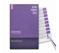 Nouveau Lashes Pro Made Fans C 7D 0.05 Mixed Length 7-15mm Volume Lash Extensions for Professional Use, Matte Black Korean PBT, Long Stem & Slim Base, Vegan