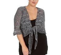 Nouvelle Collection 2 Way Sequin Shrug Charcoal 12-14