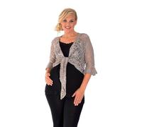 Nouvelle Collection 2 Way Sequin Shrug Mocha 20-22