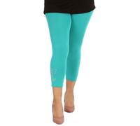 Nouvelle Collection Butterfly Foil Cropped Leggings Teal 20-22