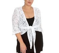 Nouvelle Collection Sequin Lace Shrug White 12-14