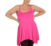Nouvelle Women Plus Size Thin Strap Plain Tank Top Cerise L-XL