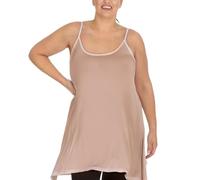 Nouvelle Women Plus Size Thin Strap Plain Tank Top Mocha L-XL