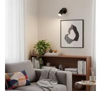 NOUVO GU10 Black Adjustable Spotlight, 180-Degree Rotatable Head, Flexible Arm, Modern Wall or Ceiling Use, Fitting Lights for Living Room Bedroom Ceiling Light Spot Lights (Light Not Included)