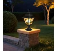 NOUVO Outdoor Pillar Light, Black Aluminum Post Lantern with Clear Glass Diffuser, IP44 Waterproof Garden Lamp, E27 Light Bulb Socket, Patio Driveway Lighting CE RoHS Certified (Bulb Not Included)