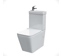 Nova 2 in 1 Combo Toilet and Basin Cloakroom Space Saver Unit and Basin Tap Set